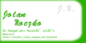 jolan moczko business card